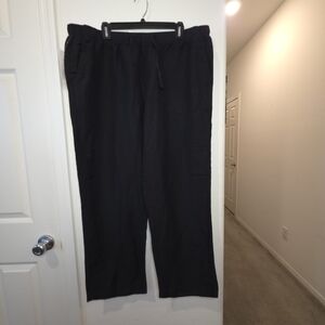 Soojun Men's Casual Linen Blend Relaxed Fit Straight Legs Elastic Waist Sz XL
